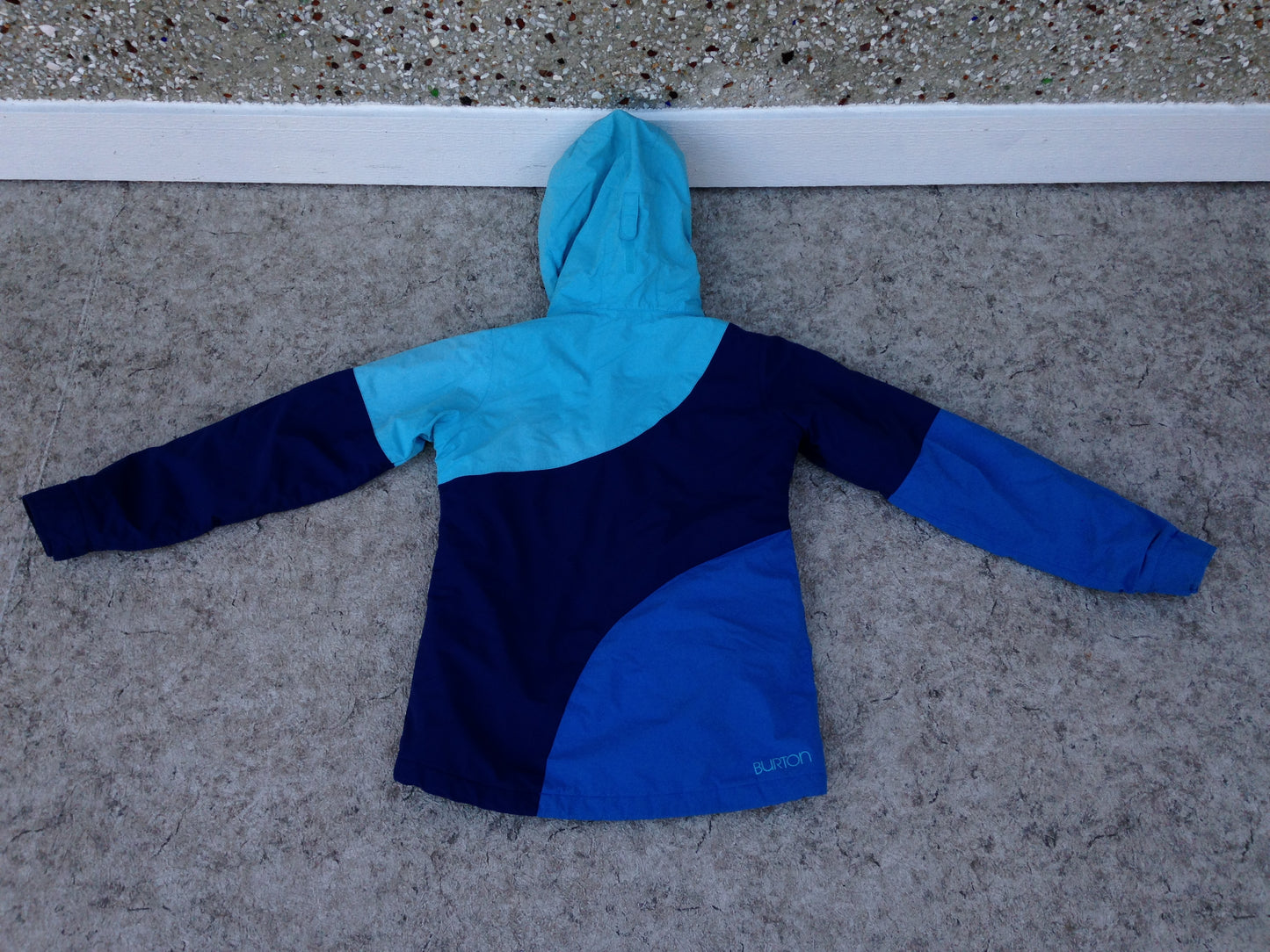 Winter Coat Child Size 14-16 Youth Burton Blue Black Pink With Snow Belt Excellent