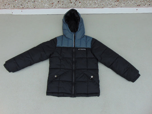 Winter Coat Child Size 8 Columbia Black Grey With Snow Belt Fantastic Quality