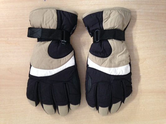 Winter Gloves and Mitts Men's Size Medium Young Tec Grey Tan Black Snowboarding