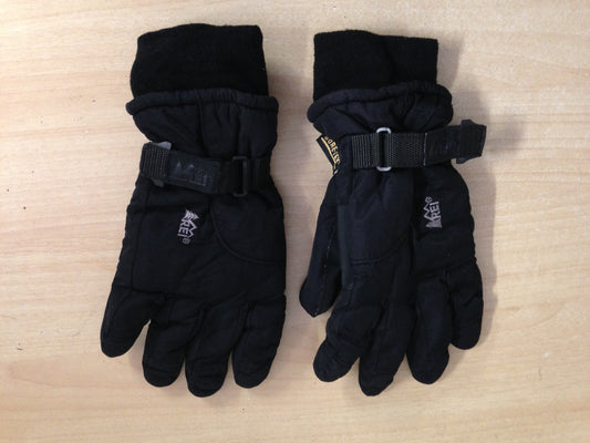 Winter Gloves and Mitts Men's Size Small REI GORE TEX Waterproof  Black Excellent Snowboarding