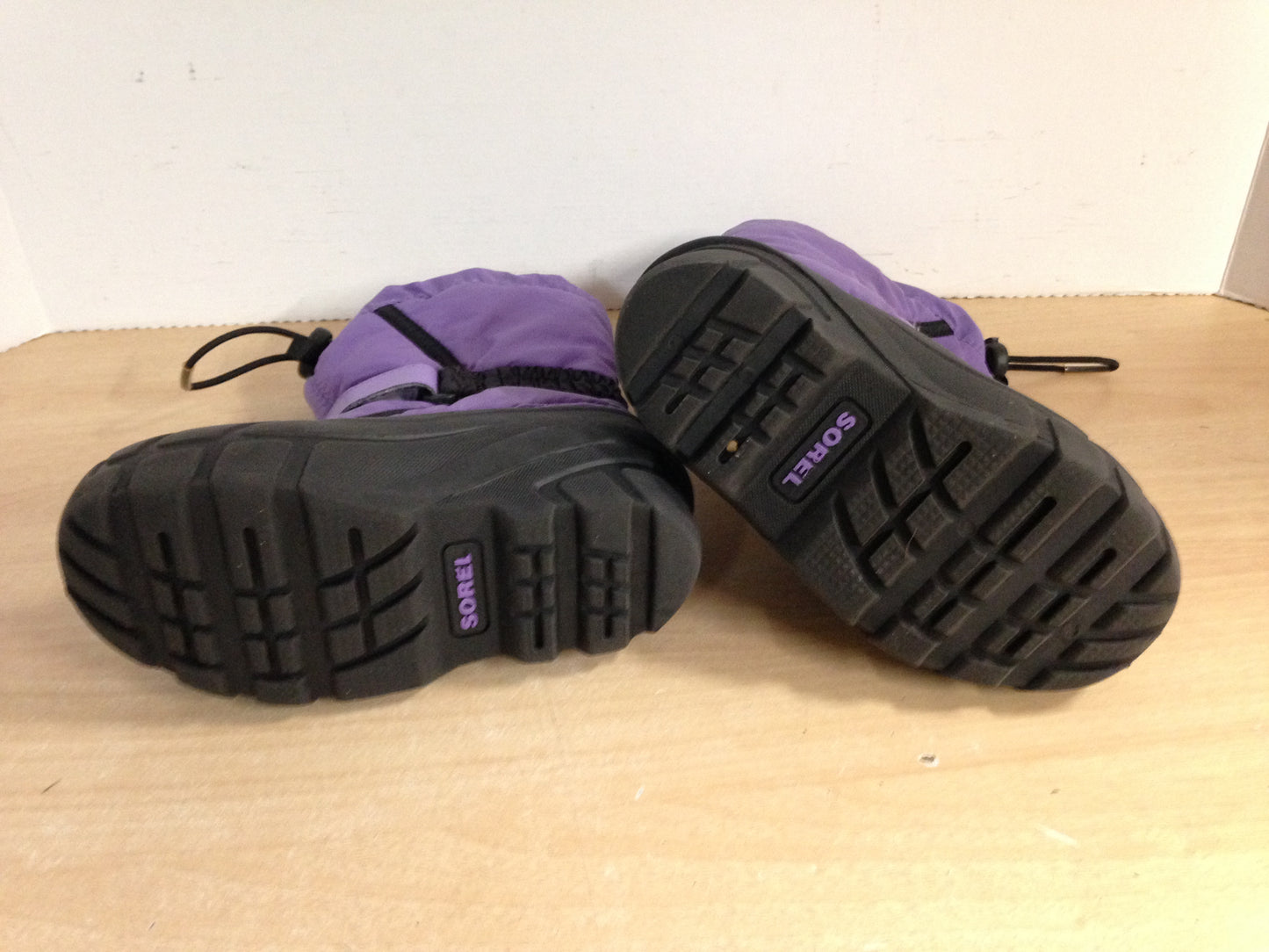 Winter Boots Child Size 11 Sorel Purple Black With Liners Excellent