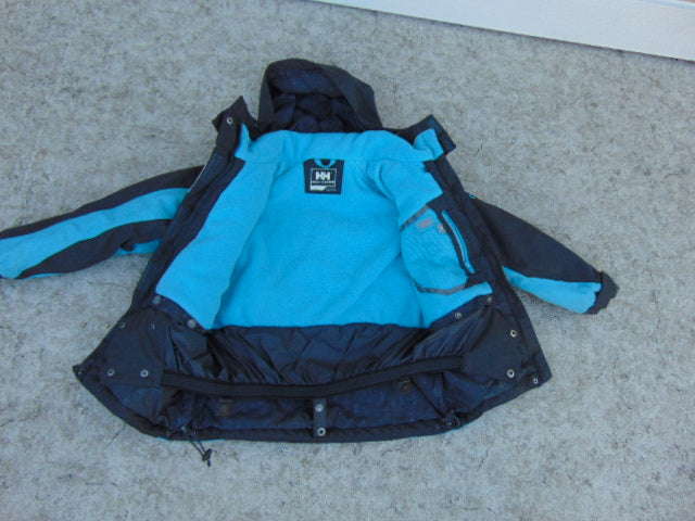 Winter Coat Child Size 8 Helly Hansen Teal Brown White With Snow Belt Excellent