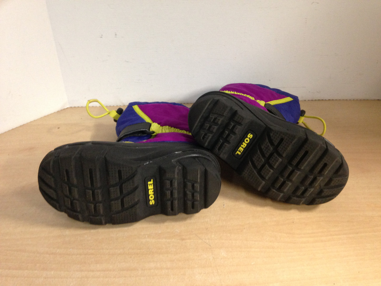 Winter Boots Child Size 11 Sorel Pink Purple and Lime With Liner Excellent