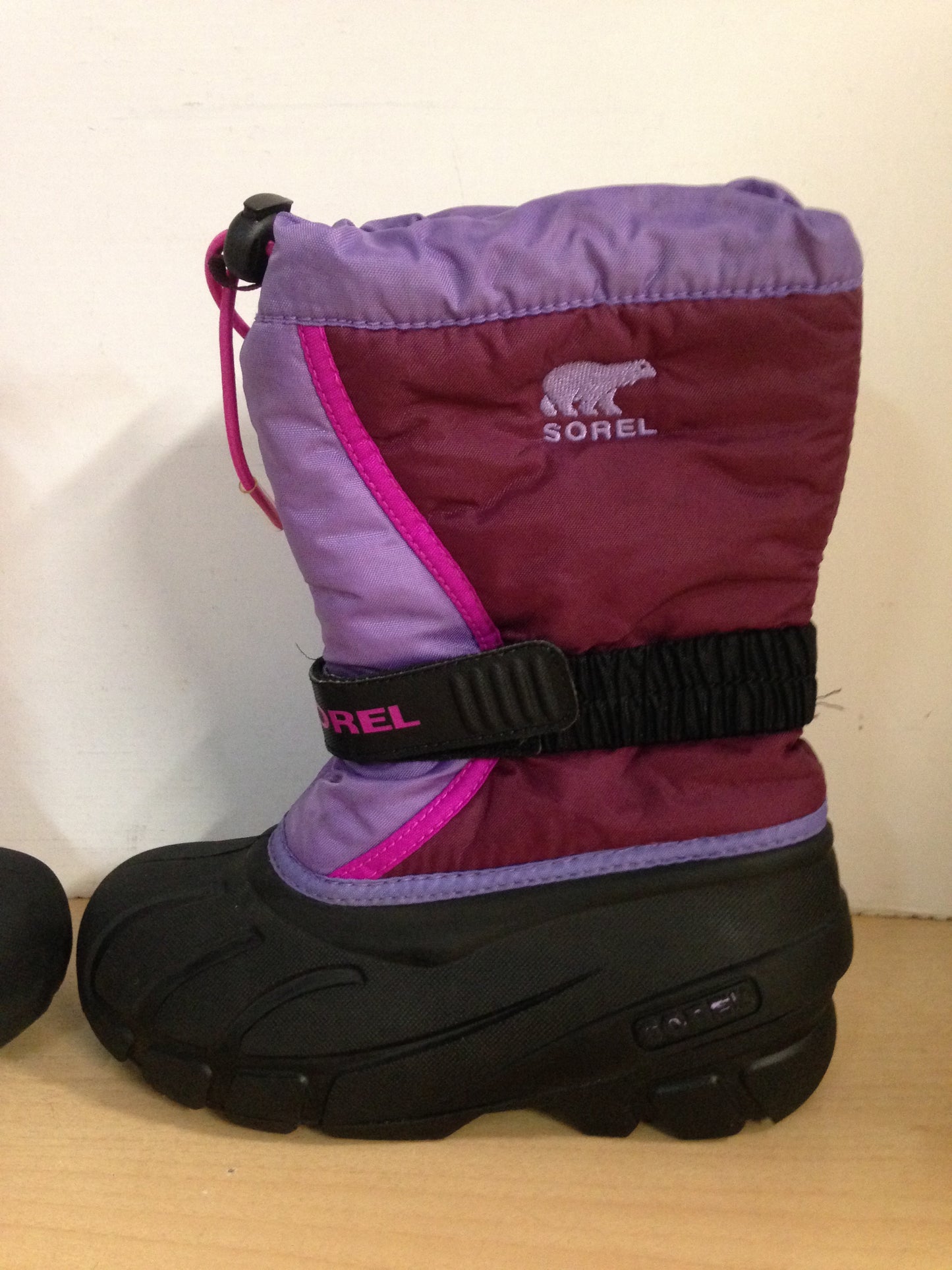 Winter Boots Child Size 13 Sorel Pink Fushia With Liner Excellent