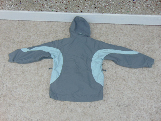 Winter Coat Ladies Size Small Helly Hansen Snowboarding With Snow Belt Made For The Snow And Cold Grey And Aqua Blue As New