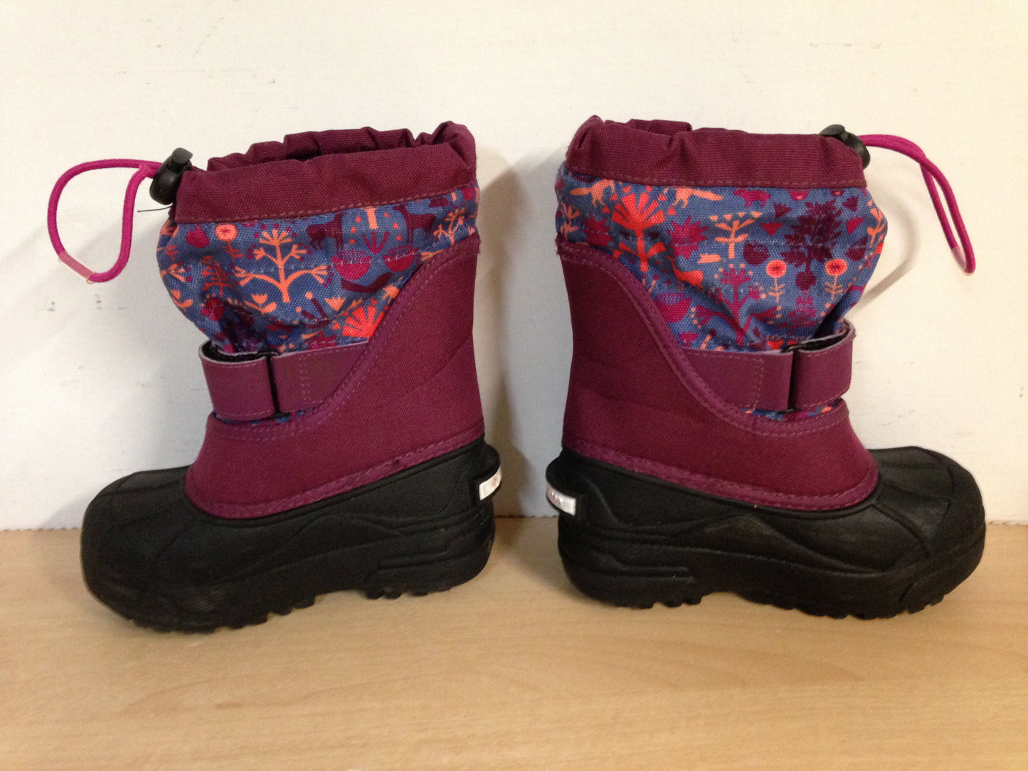 Winter Boots Child Size 10 Columbia Fushia Black With Liner Excellent