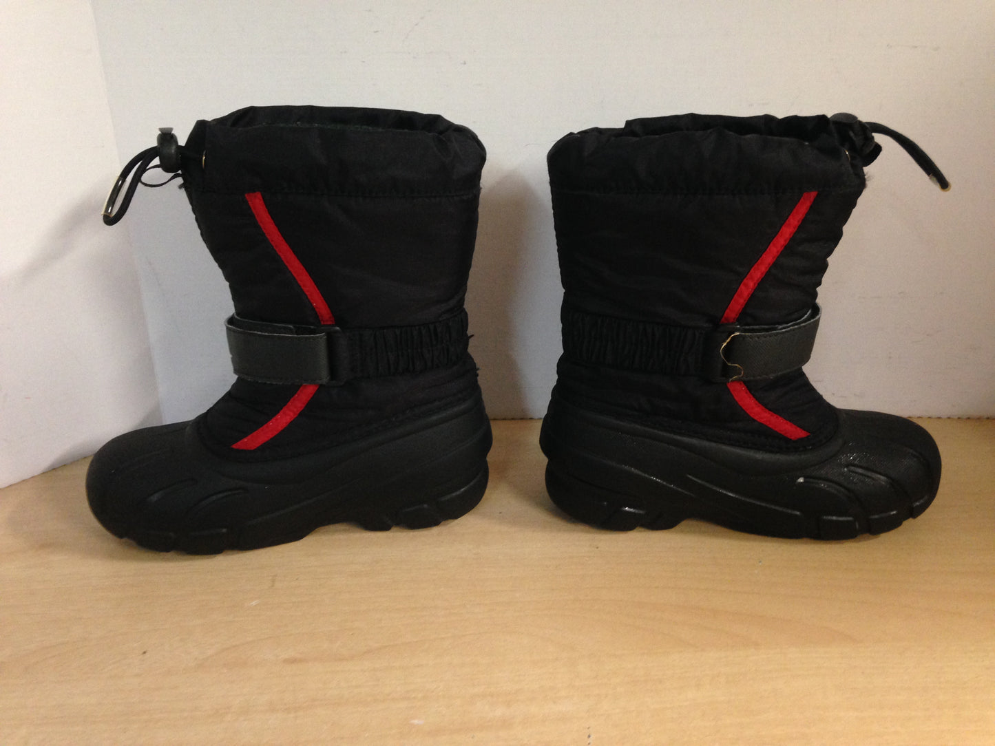 Winter Boots Child Size 12 Sorel Black Red With Liner Excellent
