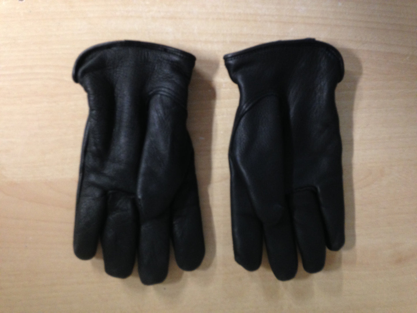 Winter Gloves and Mitts Men's Size Medium Fleece Lined Leather Black Excellent