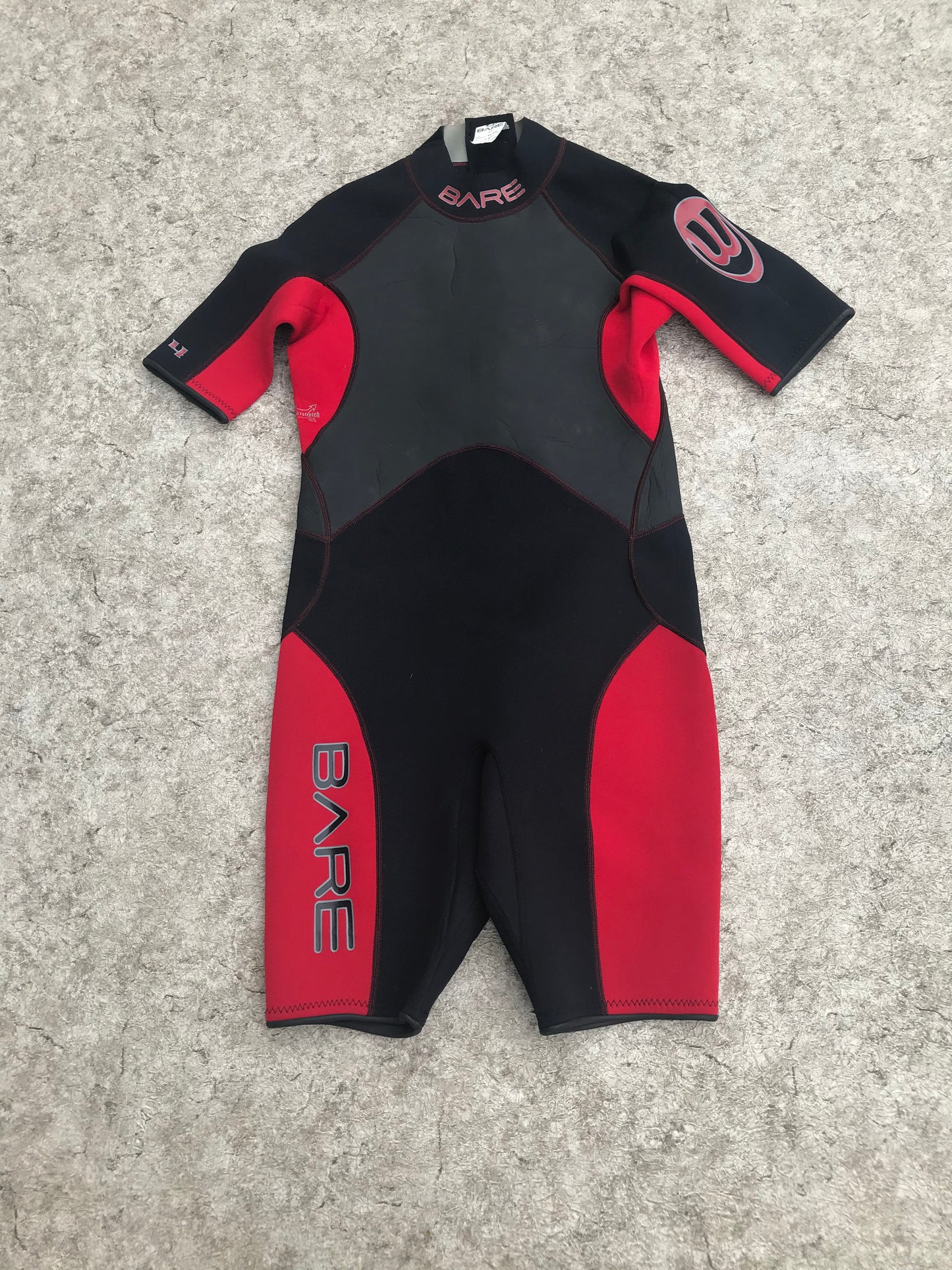 Wetsuit Men's Size X Large Bare 4 mm Black Red Excellent