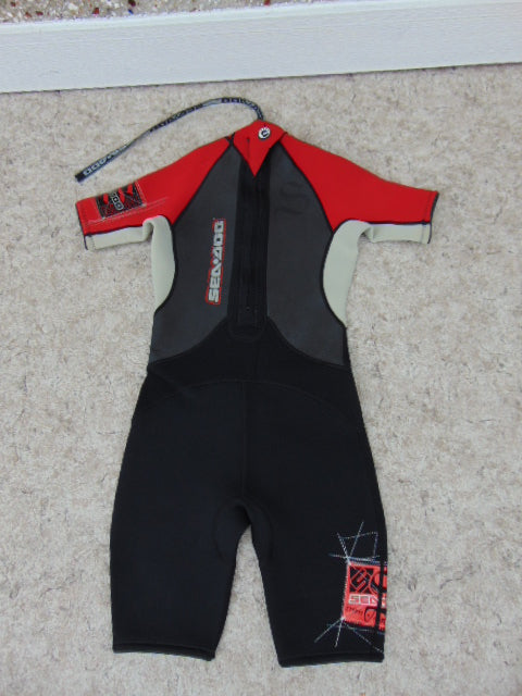 Wetsuit Child Size 14 Youth Sea Doo 2-3 mm Neoprene Black Grey Red New Demo Model
