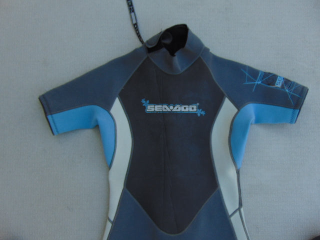 Wetsuit Ladies Size 11-12 Sea Doo Neoprene 2-3mm Grey Blue Some Sun Wear