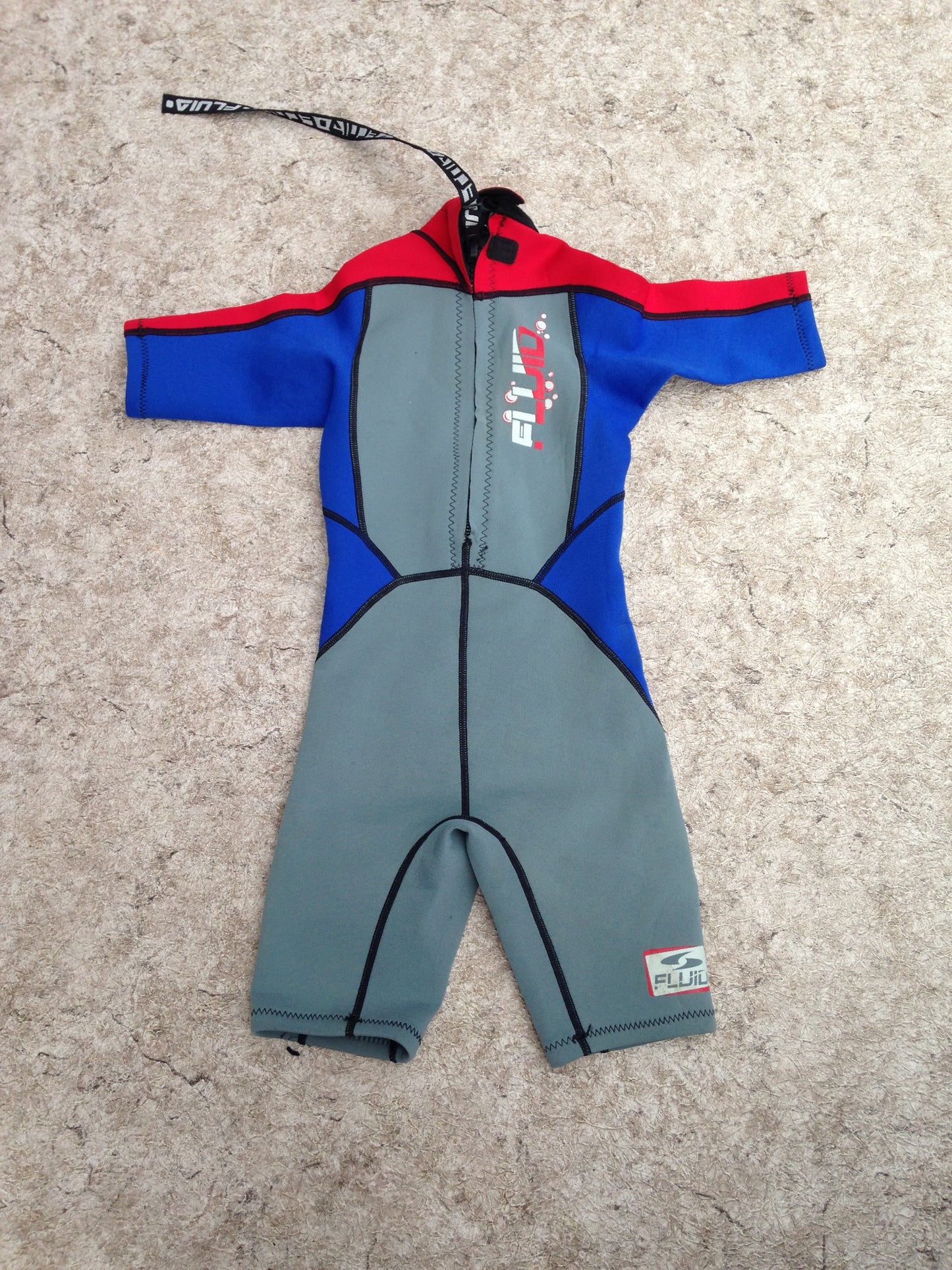 Wetuit Child Size 6 Fluid Grey Blue Red 2-3 mm Neoprene Excellent