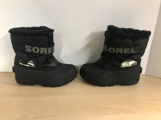 Winter Boots Child Size 13 Sorel Black Excellent