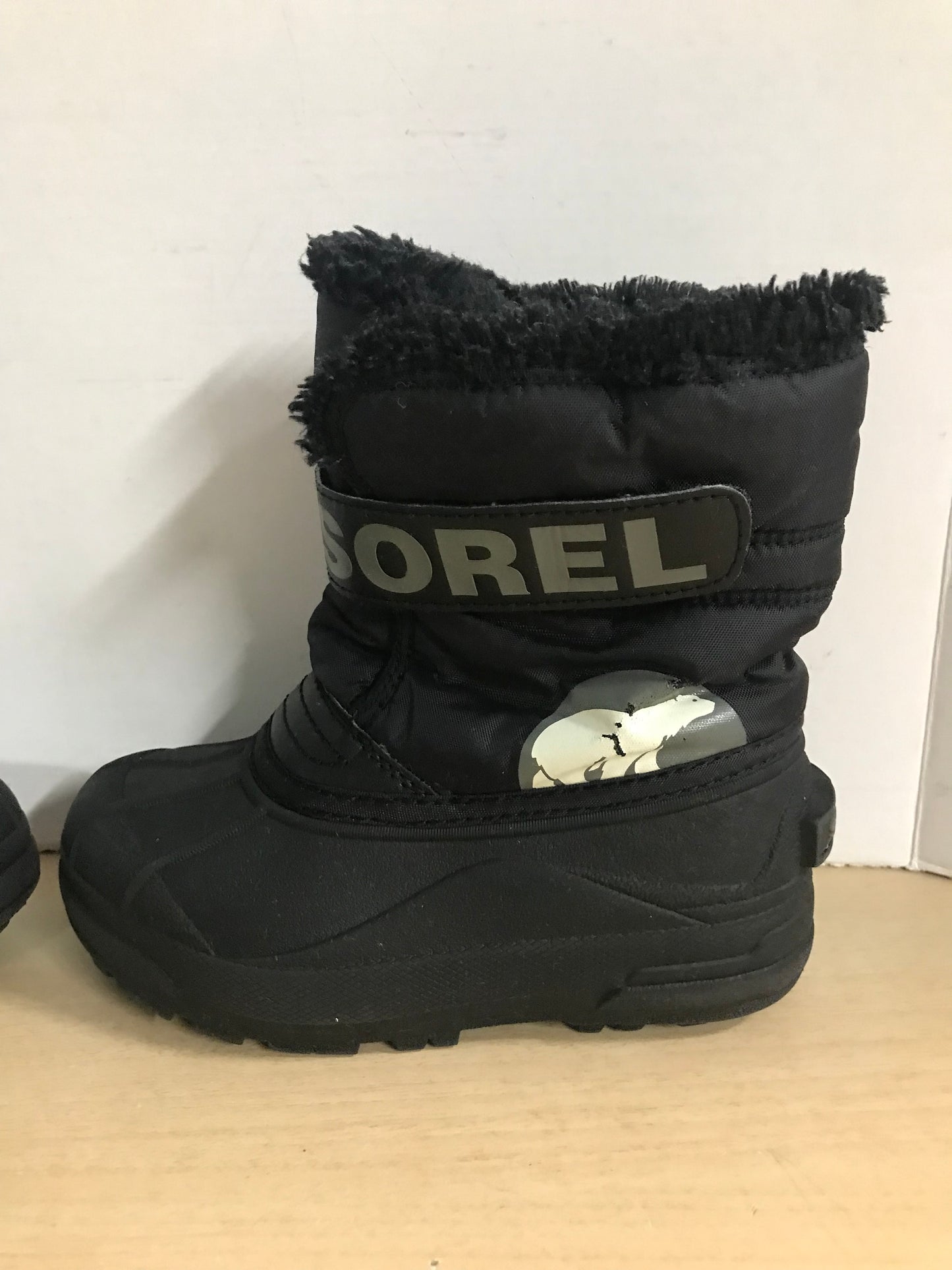 Winter Boots Child Size 13 Sorel Black Excellent