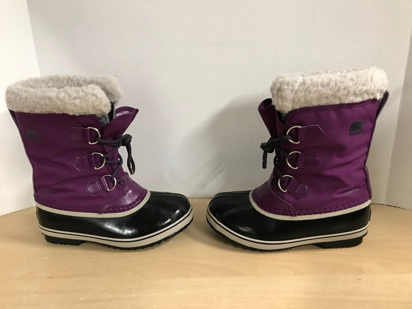Winter Boots Child Size 3 Sorel Purple With Liner As New