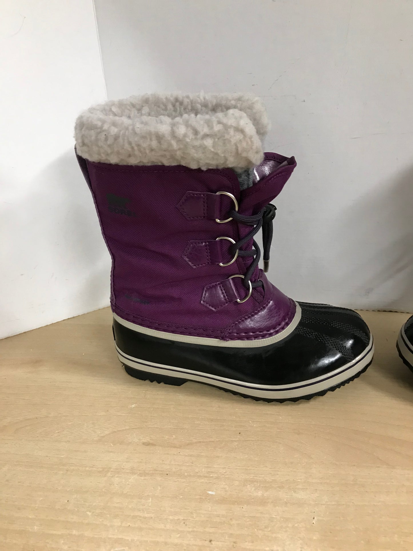 Winter Boots Child Size 3 Sorel Purple With Liner As New