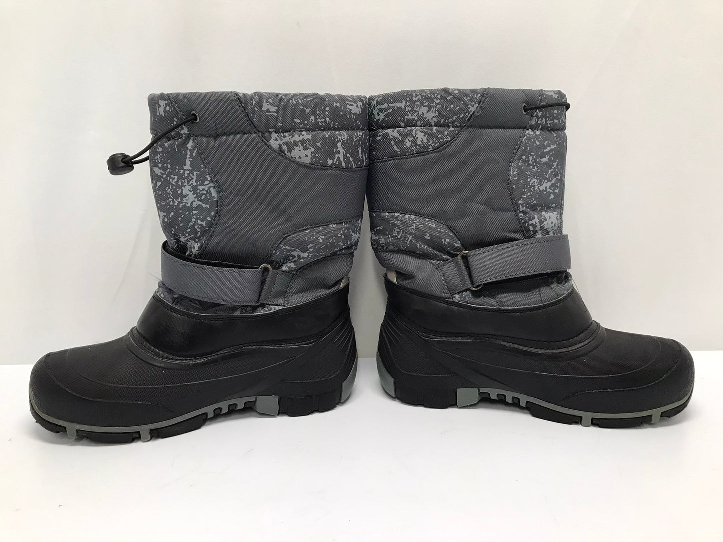 Winter Boots Child Size 6 Youth Storm Grey Black With Liner Excellent As New