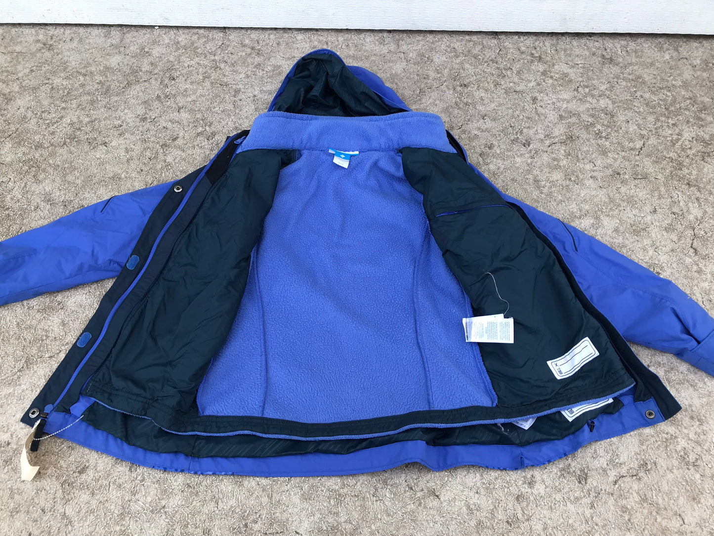Winter Coat Child Size 10-12 Columbia Violet Fleece Lined With Snow Belt