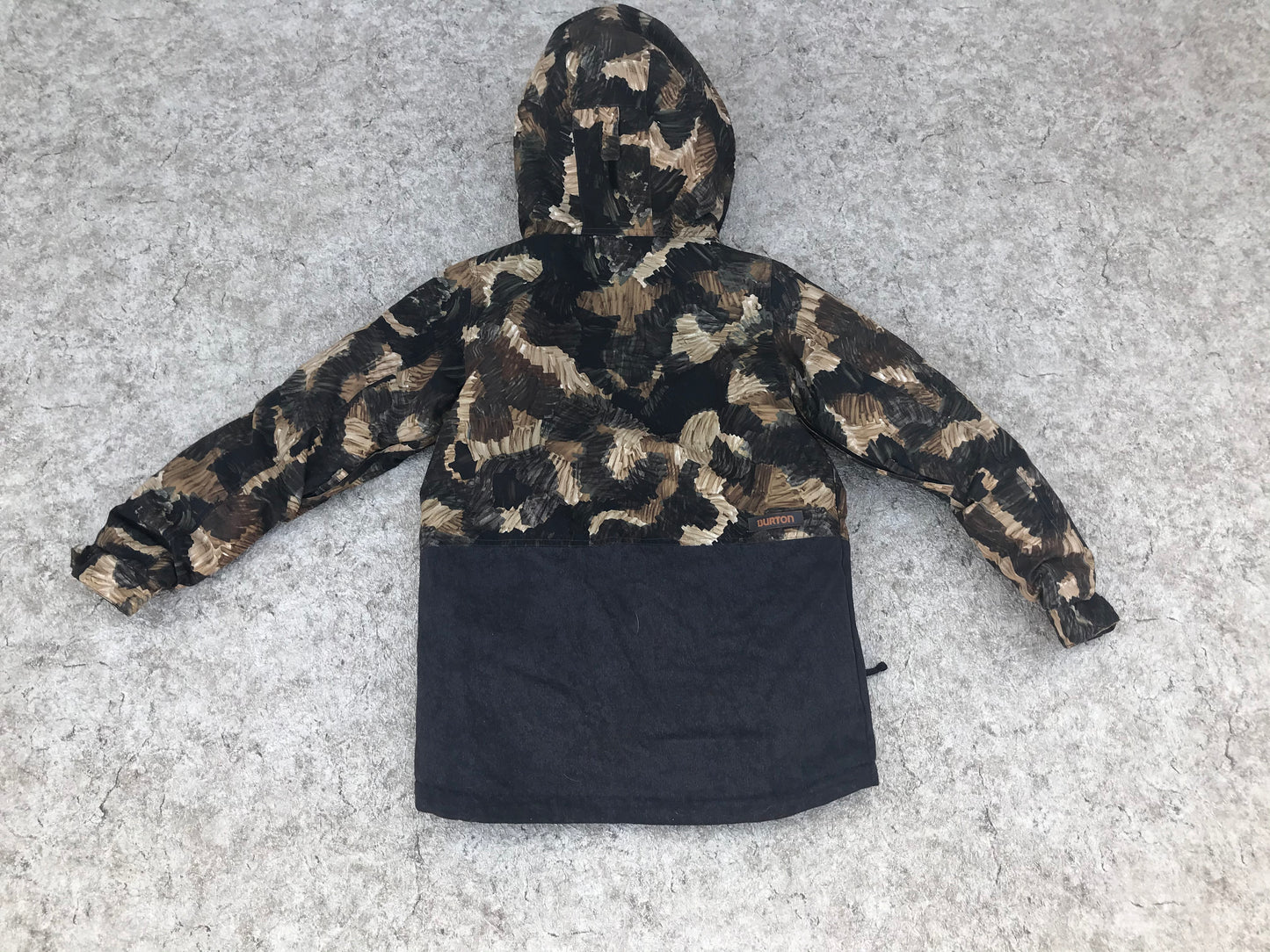 Winter Coat Child Size 14-16 Burton Youth Snowboarding Grey Black Tan With Snow Belt As New