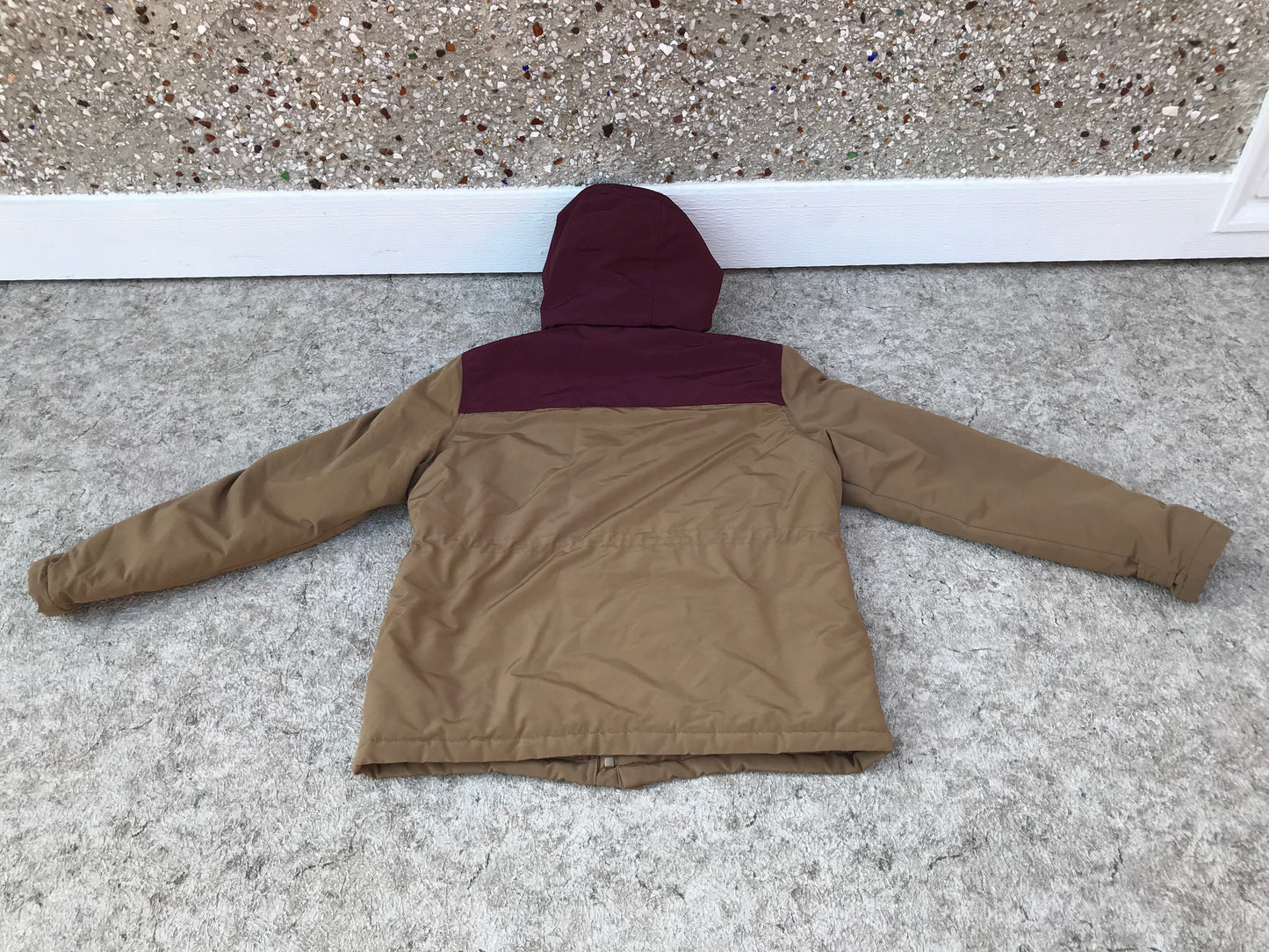 Winter Coat Child Size 16 X Large Parka Outerwear Brown With Green Black Flannel Inside As New PT 3440