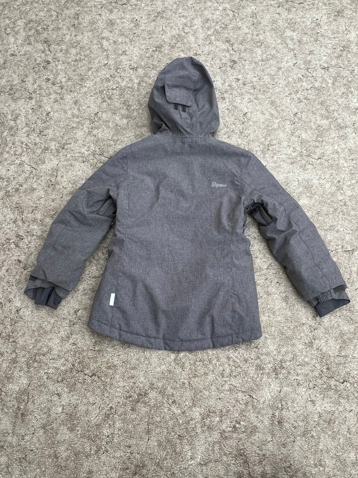 Winter Coat Child Size 7-8 Ripzone With Snow Belt And Extended Cuffs For Hand Grey Pink