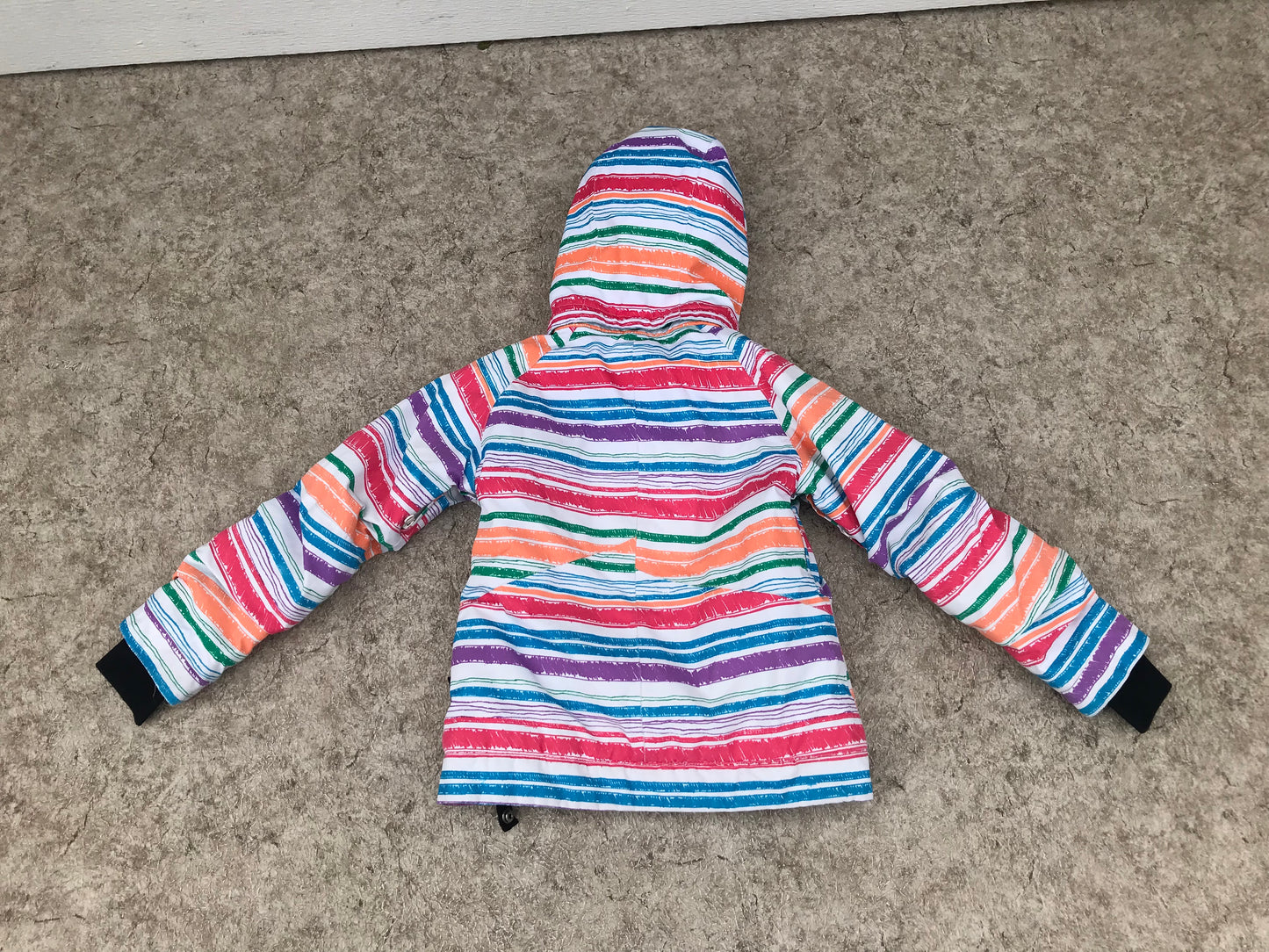 Winter Coat Child Size 8 FireFly Pink Purple Multi With Snow Belt Minor Wear