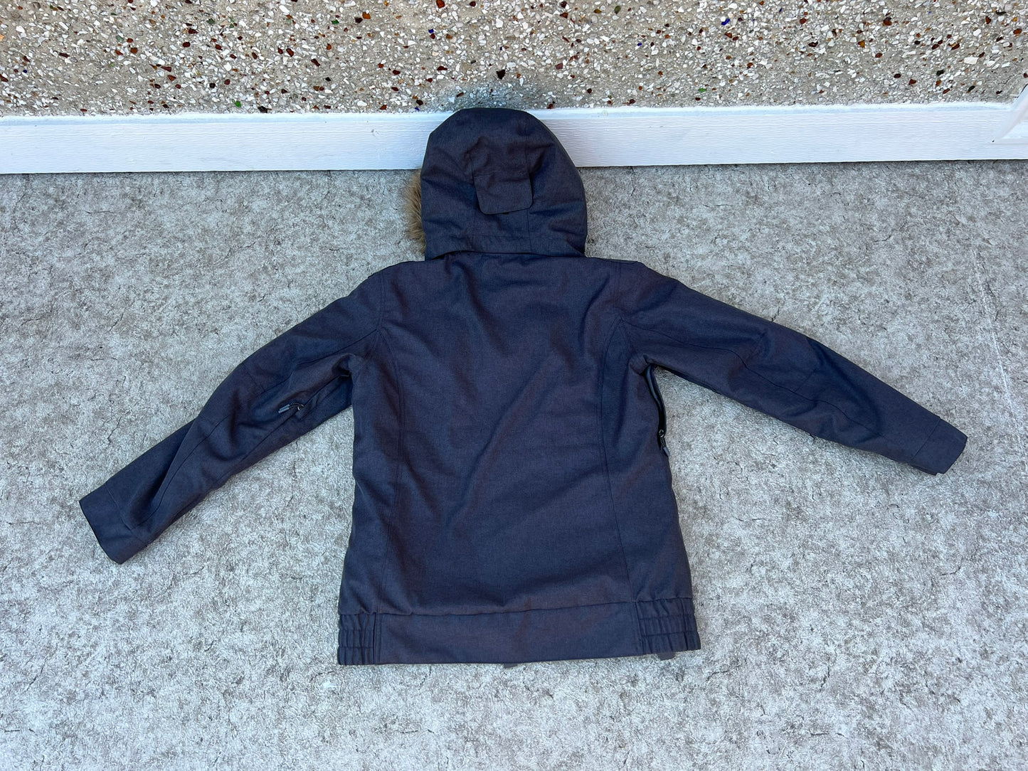 Winter Coat Ladies Size Large Firefly Snowboarding With Snow Belt Faux Fur Grey Excellent