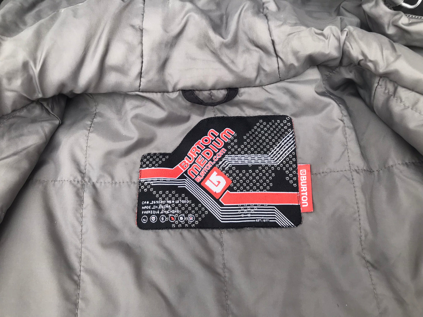 Winter Coat Men's Size Large Burton Snowboarding Black With Snow Belt