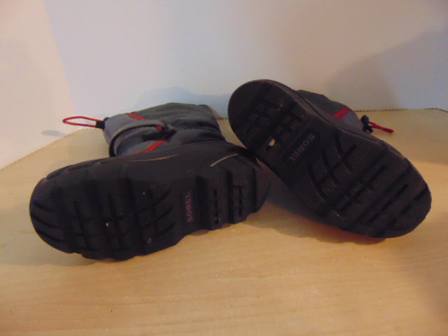 Winter Boots Child Size 13 Sorel Grey Red With Liner Excellent