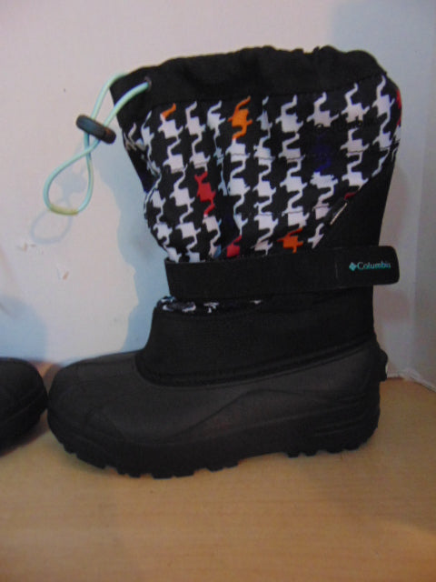 Winter Boots Child Size 5 Youth Columbia Multi Print and Black With Liners New Demo Model