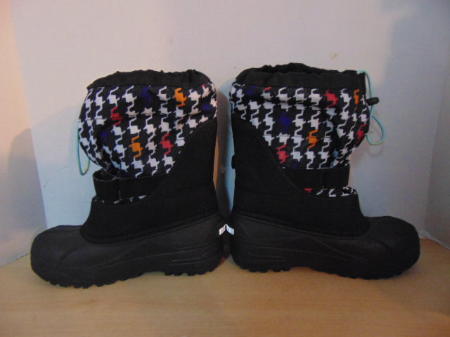Winter Boots Child Size 5 Youth Columbia Multi Print and Black With Liners New Demo Model