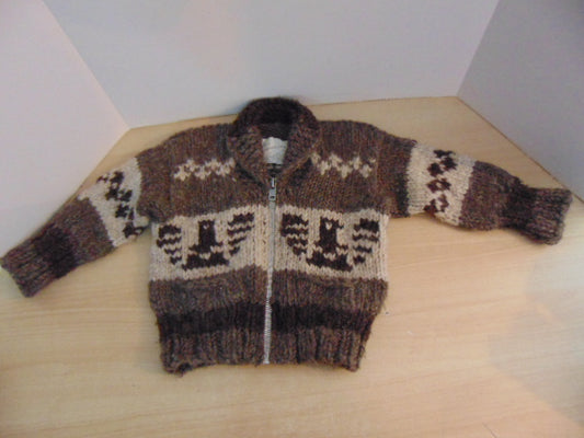 Winter Coat Child Size 6 Genuine Registered Cowichan Native Indian Wool Sweater Excellent Condition