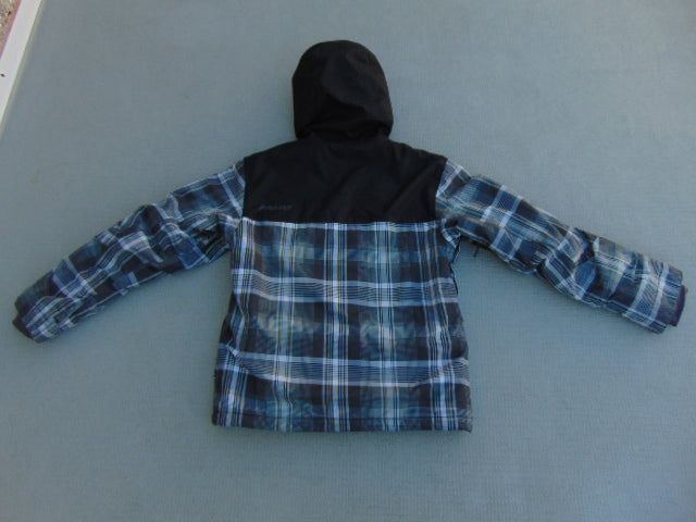 Winter Coat Child Size 10-12 Firefly Grey Black Blue With Snow Belt