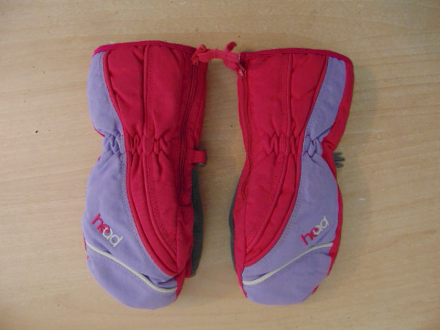 Winter Gloves and Mitts Child Size 4-6 Purple Pink Head