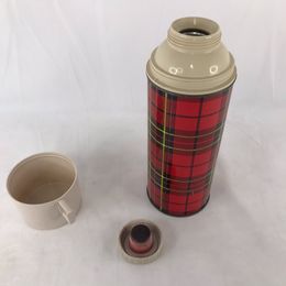 Fishing Vintage Red Plaid Thermos 1950's Model # 156 Filler No. 22  All Original