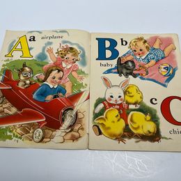 Grandma's 1939  Children's Vintage Merril ABC Linen Book 3465 RARE Amazing Pictures