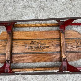 Antique Vintage Taboggan Snow Sled No. 10 Yankee Clipper Made In Phila USA 1940-1950's RARE