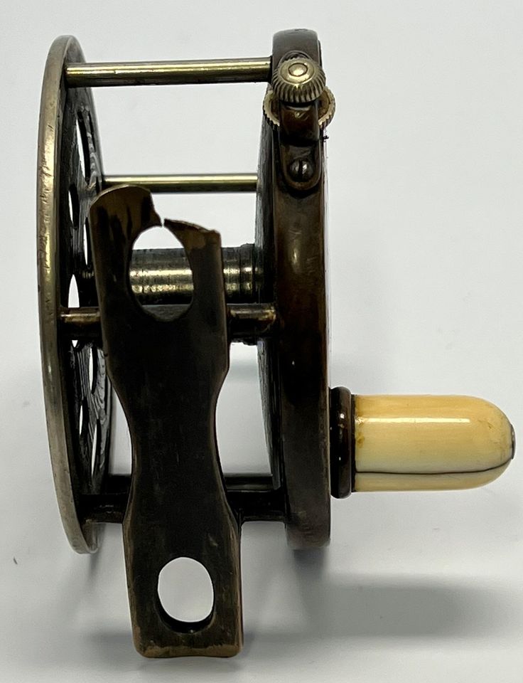 Great Great Grandpa's Antique RARE HARDY 1895 3″ ALL BRASS SALMON FLY FISHING REEL