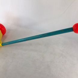 1976 Vintage Fisher Price Whistling People Wood Plastic Push Toy RARE