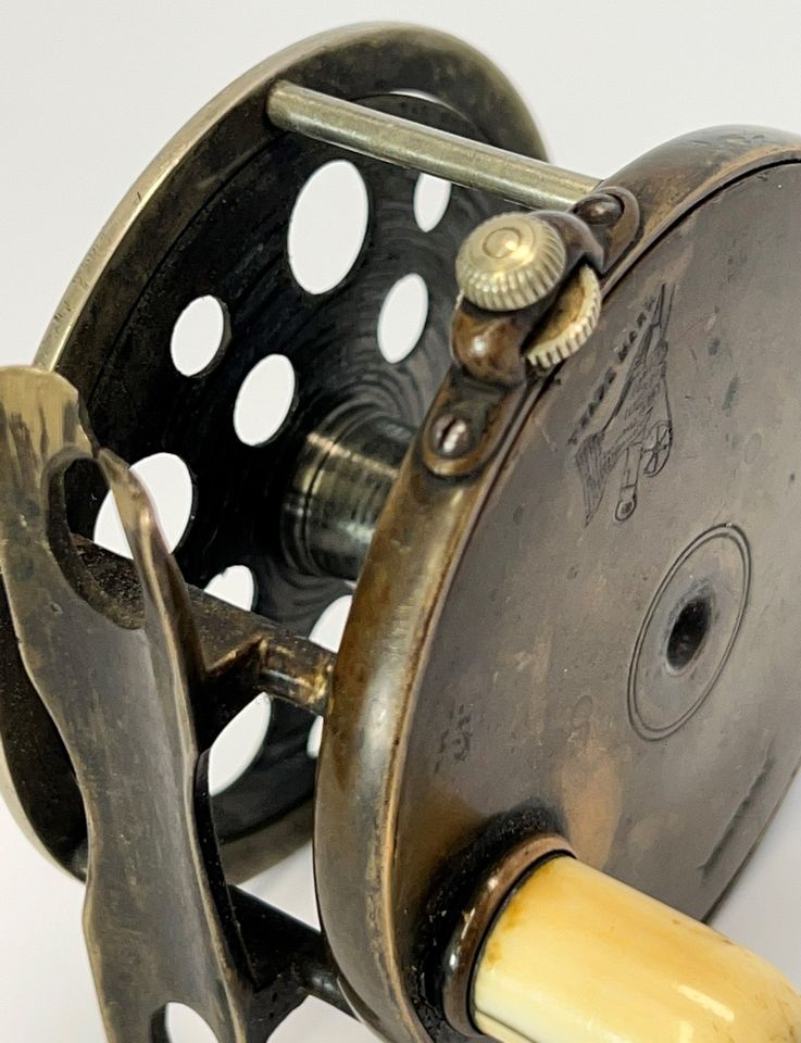 Great Great Grandpa's Antique RARE HARDY 1895 3″ ALL BRASS SALMON FLY FISHING REEL