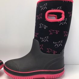 Rain Boots Bogs Style Child Size 13 Neoprene Rubber Marine Blue and Pink Unicorns Excellent