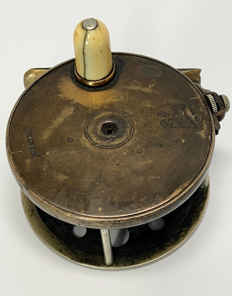 Great Great Grandpa's Antique RARE HARDY 1895 3″ ALL BRASS SALMON FLY FISHING REEL