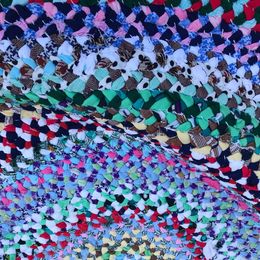 Cottage NEW Very Large Handmade RARE Crocheted Wrapped Cotton Rag Rug Oval 80x45" Machine Washable