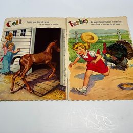 Grandma's 1945 1st Edition Vintage Farm Friends Large Size Outstanding Pictures