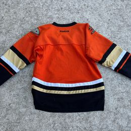 Hockey Jersey Child Size Junior Small-Med 6-8 Reebok Mighty Ducks Orange Black Minor Wear