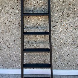 Grandma Vintage 1940's Old Wood Ladder With Original Heavy Metal Hardware Outstanding Black 66x24"