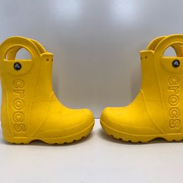 Rain Boots Child Size 8 Toddler Crocks Sunny Yellow Like New