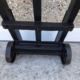 Grandma Antique RARE Solid Wood With Iron Wheels Dolly 40 x 20 inch Outstanding Condition