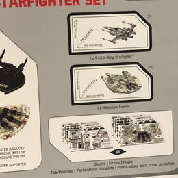 Toys Star wars 4D Paper Model Kit - Millennium Falcon & X-Wing Starfighter 376 Pc NEW SEALED Disney