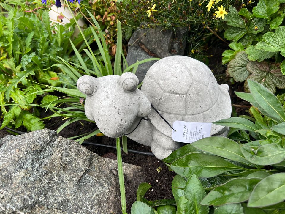 NEW Outdoor Large 12x10x8" Concrete Garden Decorations Friend Happy Turtle Blonde